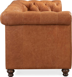 Lyon Sofa in Full-Grain Pure-Aniline Italian Leather, Cognac Tan