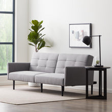 Load image into Gallery viewer, Sofa Bed with Buttonless Tufting and Removable Arms 