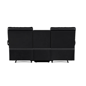 Relax-A-Lounger Clifton Reclining Sofa, Black Faux Leather