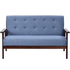 Modern Solid Loveseat Sofa Upholstered PU Leather 2-Seat Couch