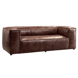 Brancaster Retro Top Grain Leather Sofa, Brown