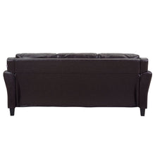 Load image into Gallery viewer, Taryn Sofa with Curved Arms, Java Brown Faux Leather