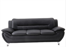 Load image into Gallery viewer, Modern Style Faux Leather 79.2’’ Wide Living Room Sofa, Black