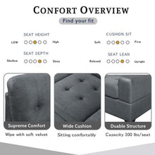 Load image into Gallery viewer, 104&#39;&#39; Wide Suede Sectional Sofa with Storage Ottoman and Cup Holders