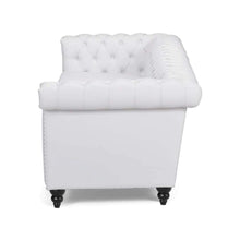 Load image into Gallery viewer, Chesterfield Sofa Living Room Tufted 3-Seat Sofa White Faux Leather