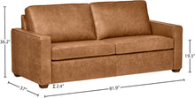 Load image into Gallery viewer, Andrews Contemporary Top-Grain Leather Sofa, 82&quot;W, Cognac