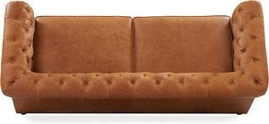 Lyon Sofa in Full-Grain Pure-Aniline Italian Leather, Cognac Tan