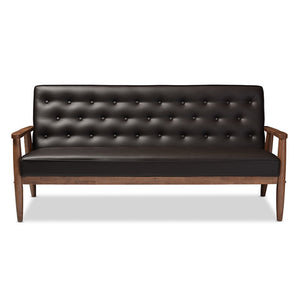 Sorrento Sofa, Black Faux Leather