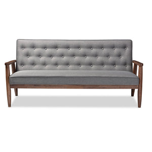 Sorrento Sofa, Black Faux Leather