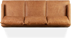 Girona Sofa in Full-Grain Pure-Aniline Italian Leather, Cognac Tan