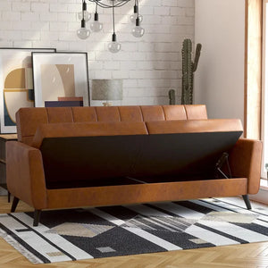 Giblin 81'' Vegan Leather Sleeper Sofa