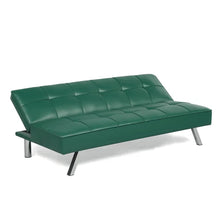 Load image into Gallery viewer, Serta Marilyn 66.1&#39;&#39; Faux Leather Armless Tufted Convertible Sleeper Futon Sofa