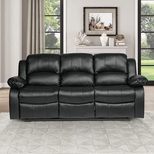 Baluze Double Reclining Sofa, Black, Brown