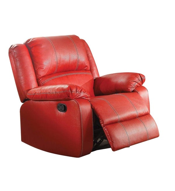 Leather Rocker Recliner Chair, Red