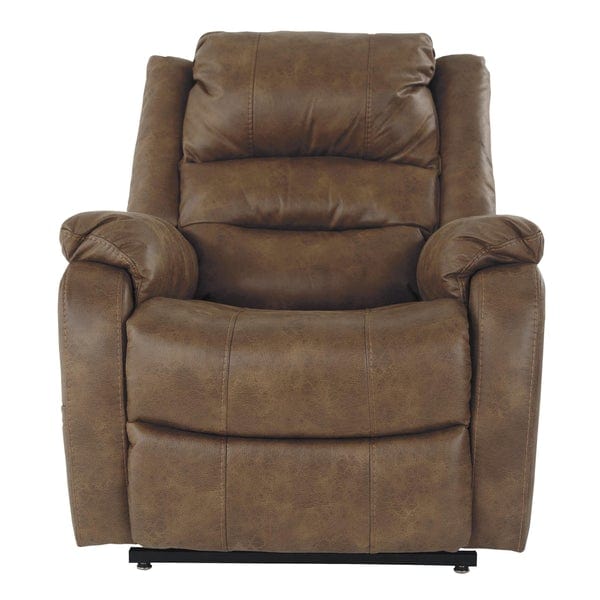 Leatherette Metal Frame Power Lift Recliner With Tufted Backrest In Brown