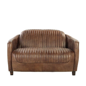 America Vintage Leather Brancaster Loveseat in Retro Brown Top Grain Leather