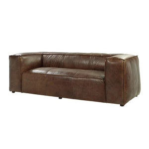 Retro Brown Top Grain Leather Sofa Brancaster Industrial Vintage