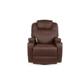 Load image into Gallery viewer, Black or Brown Swivel Heat &amp; Massage Recliner Chair 5 Modes Remote Control