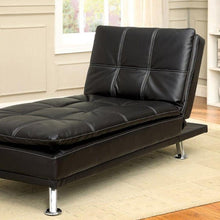 Load image into Gallery viewer, Modern Style Leatherette Chaise, Black