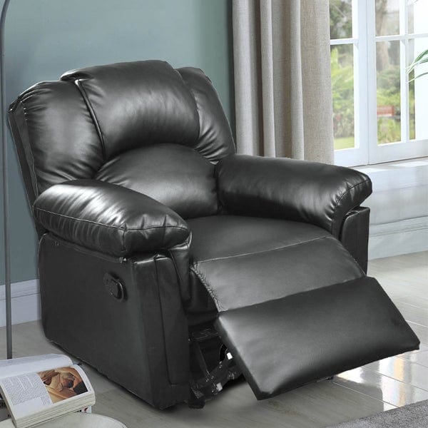 Bonded Leather Rocker/Recliner, Black