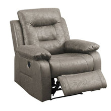 Load image into Gallery viewer, 41 Inch Leatherette Power Recliner With USB Port, Gray