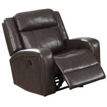 Load image into Gallery viewer, Leatherette Power Glider Recliner With Sloped Arms, Brown