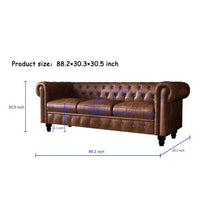 Load image into Gallery viewer, Chesterfield Sofa, Button Tufted , Sectional Sofa PU Upholstered 3 Seater Couch