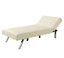 Load image into Gallery viewer, Vanilla Chaise Lounge Sleeper Bed with Contemporary Chrome Legs