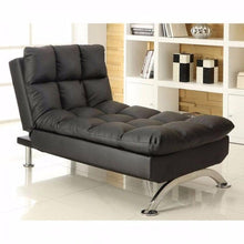 Load image into Gallery viewer, Sophisticatedly Designed Contemporary Leatherette Chaise, Black