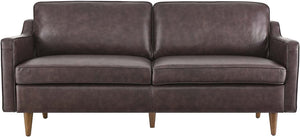 Impart Upholstered Leather Sofa, Brown