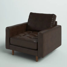 Load image into Gallery viewer, Clark 40.5&quot; W Tufted Genuine Top Grain Leather Armchair