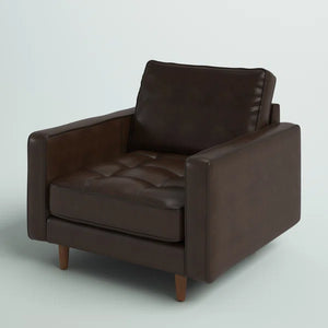 Clark 40.5" W Tufted Genuine Top Grain Leather Armchair