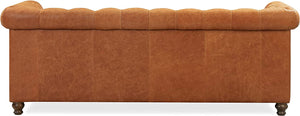 Lyon Sofa in Full-Grain Pure-Aniline Italian Leather, Cognac Tan