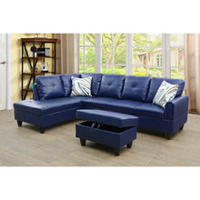 Load image into Gallery viewer, Nina 97&quot; Wide Faux Leather Left Hand Facing Sofa &amp; Chaise with Ottoman