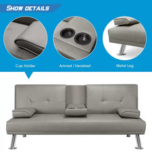 Load image into Gallery viewer, Aml 66.2&#39;&#39; Vegan Leather Sleeper Sofa