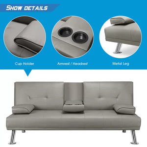 Aml 66.2'' Vegan Leather Sleeper Sofa