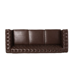 Tufted Chesterfield Faux Leather 3 Seater Sofa