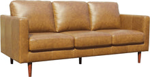 Load image into Gallery viewer, Revolve Modern Leather Sofa Couch, 80&quot;W, Caramel