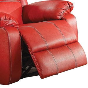 Leather Rocker Recliner Chair, Red