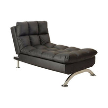 Load image into Gallery viewer, Sophisticatedly Designed Contemporary Leatherette Chaise, Black