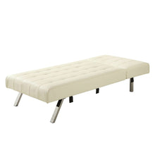 Load image into Gallery viewer, Vanilla Chaise Lounge Sleeper Bed with Contemporary Chrome Legs