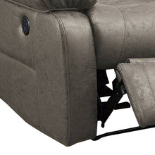 Load image into Gallery viewer, 41 Inch Leatherette Power Recliner With USB Port, Gray