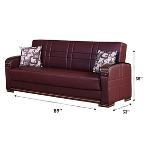 Zayac 89'' Vegan Leather Sleeper Sofa