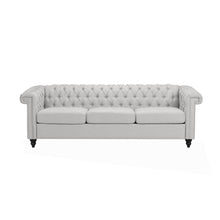 Load image into Gallery viewer, Tufted Chesterfield Faux Leather 3 Seater Sofa