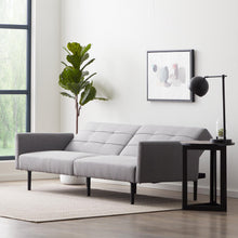 Load image into Gallery viewer, Sofa Bed with Buttonless Tufting and Removable Arms 