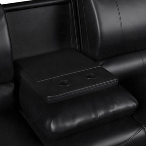 Relax-A-Lounger Clifton Reclining Sofa, Black Faux Leather