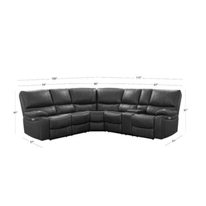 Weisend 187" Wide Genuine Leather Symmetrical Reclining Corner Sectional