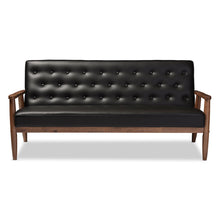 Load image into Gallery viewer, Sorrento Sofa, Black Faux Leather