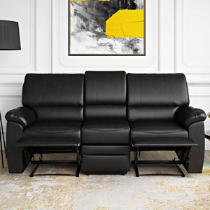 Relax-A-Lounger Clifton Reclining Sofa, Black Faux Leather