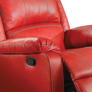 Leather Rocker Recliner Chair, Red